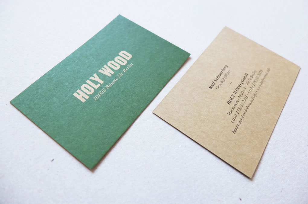 Initiative HOLY WOOD, Stationary Design, Business Cards