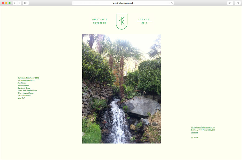 Kunsthalle Roveredo, Webdesign