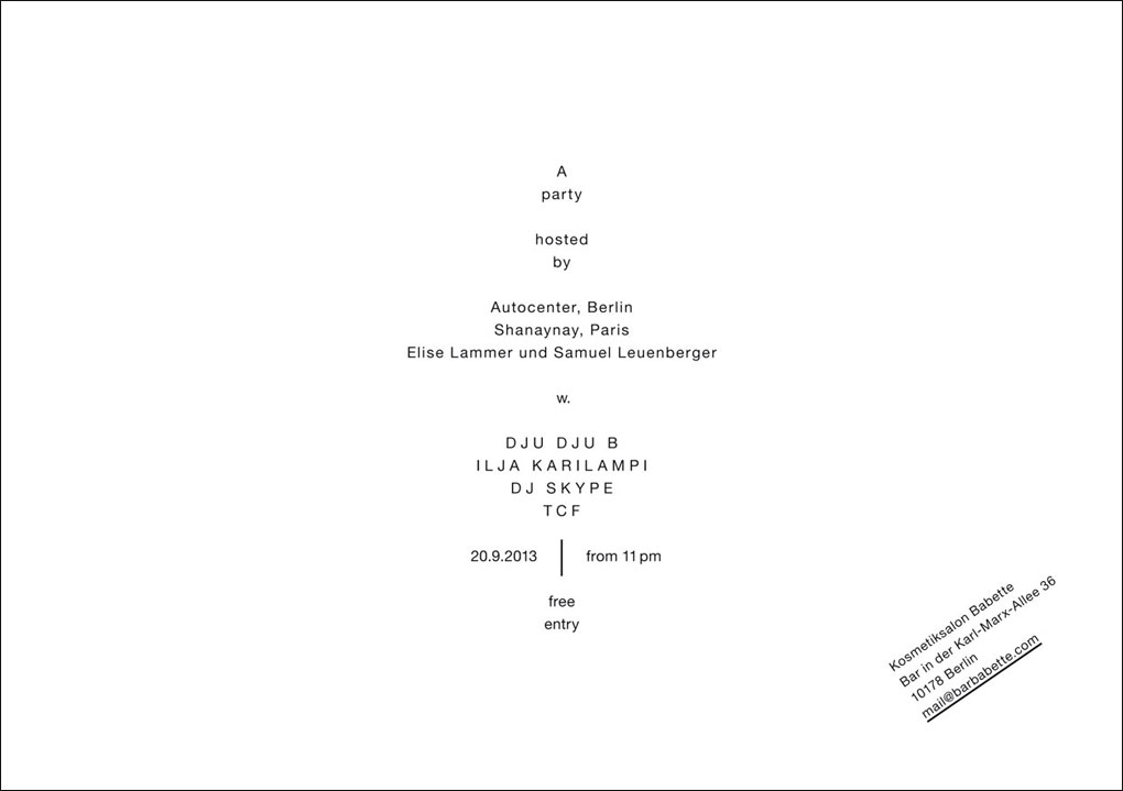 Draft for a particular vision of the future, Invitation flyer, Design/Layout