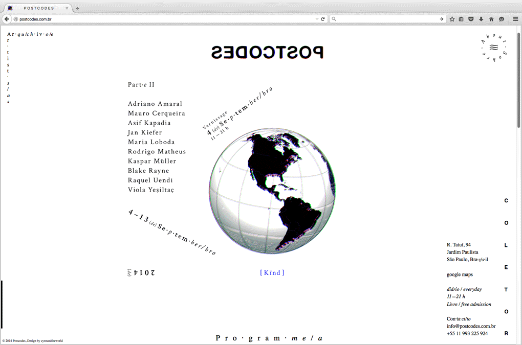 Postcodes, Webdesign