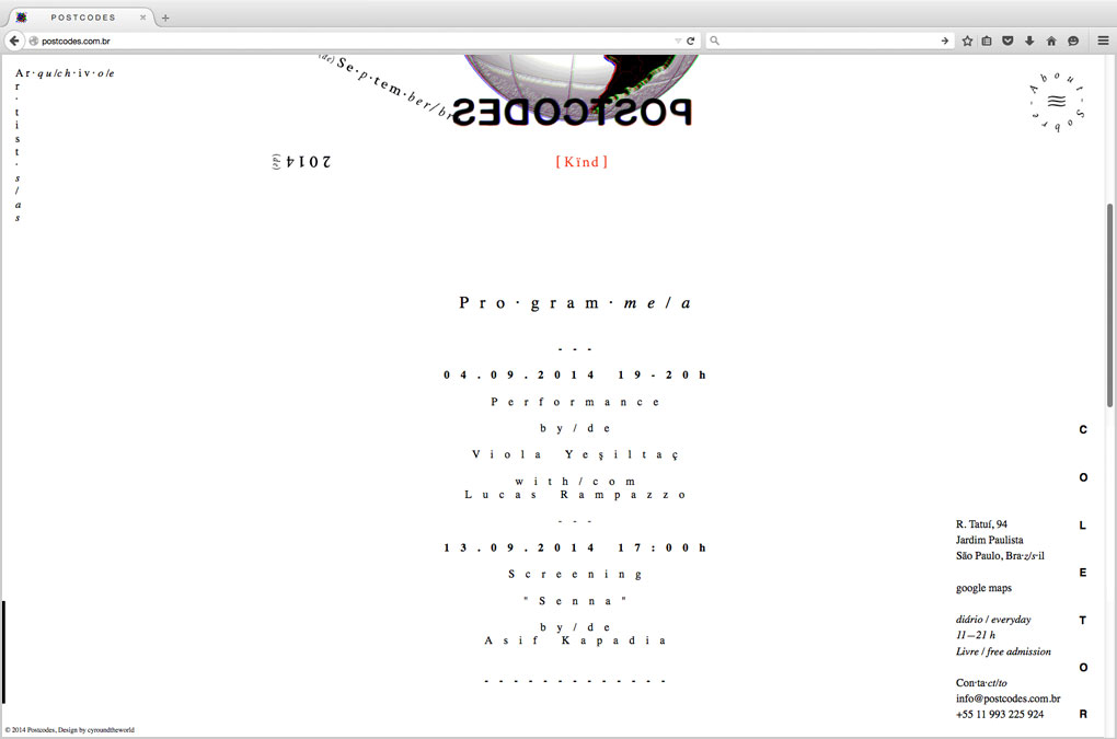 Postcodes, Webdesign