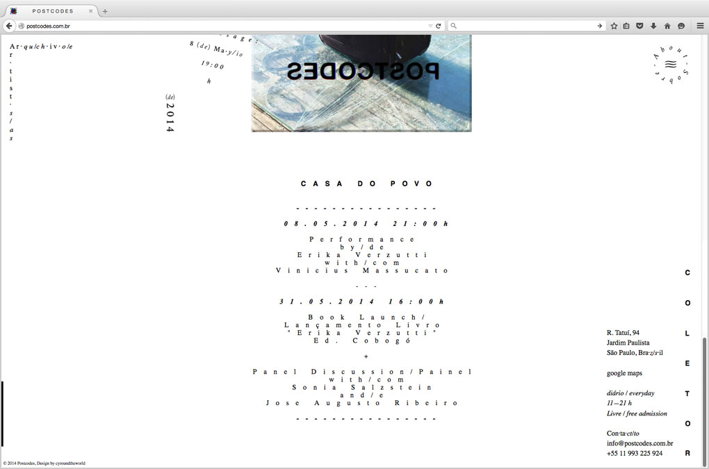 Postcodes, Webdesign