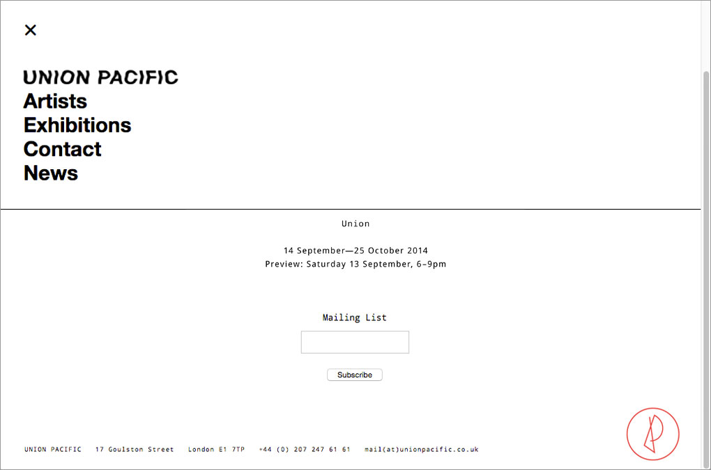 UNION PACIFIC, Webdesign