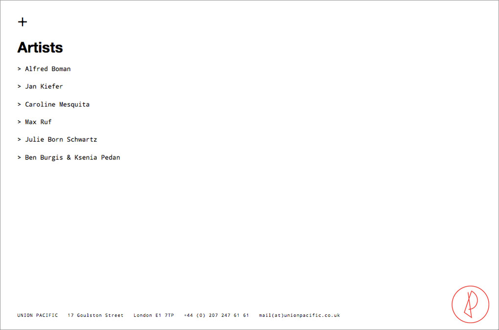 UNION PACIFIC, Webdesign
