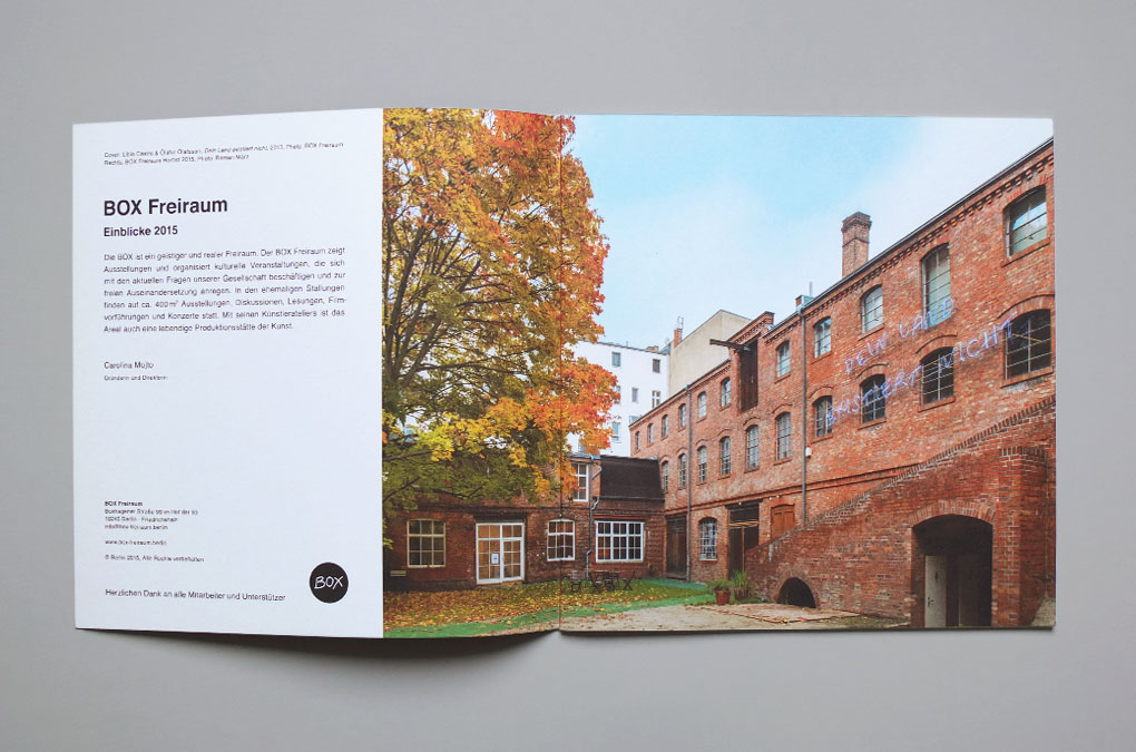 BOX Freiraum – Einblicke 2015,Design/Layout