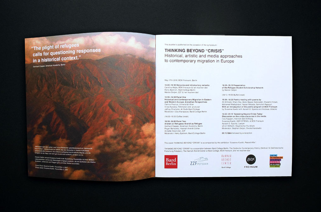 Thinking Beyond Crisis, Design/layout, programme