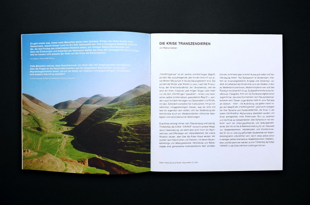 Thinking Beyond Crisis, Design/layout